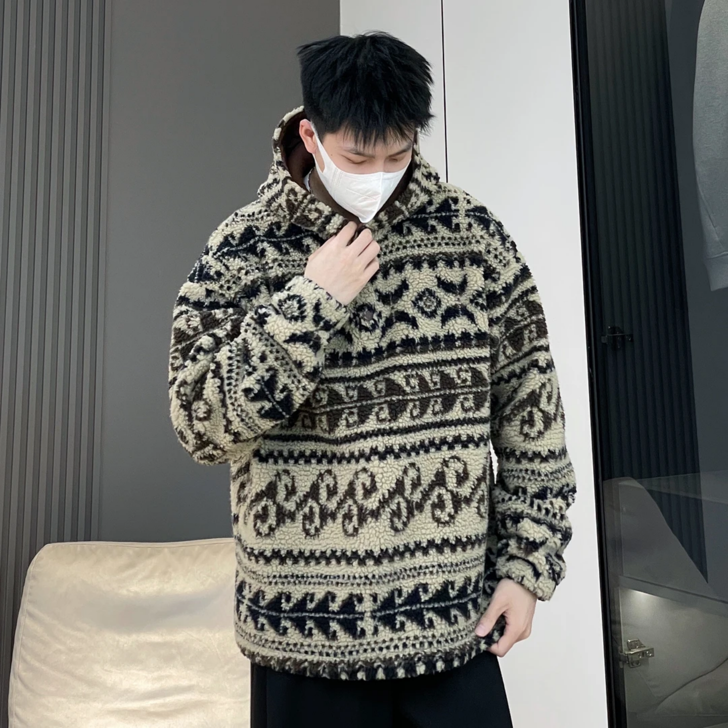 新美式潮流痞帅摇粒绒卫衣