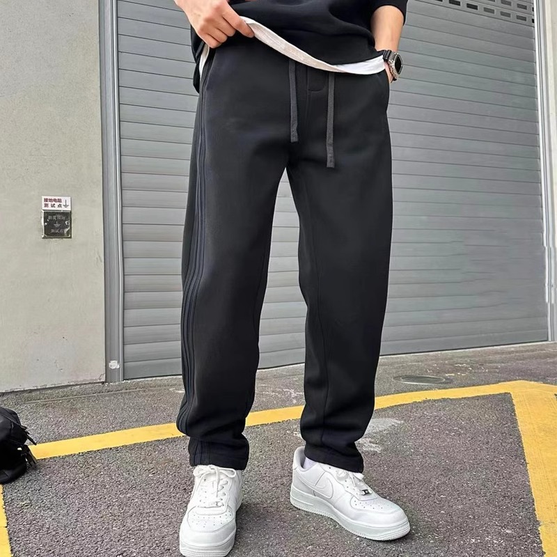 宽松阔腿弯刀裤情侣加绒卫裤男裤