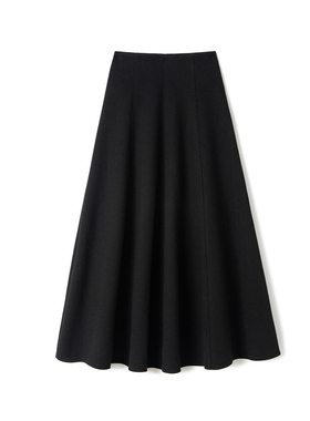 9968【醋酸+羊毛】高级感半身裙女秋冬高腰显瘦A字中长款裙子