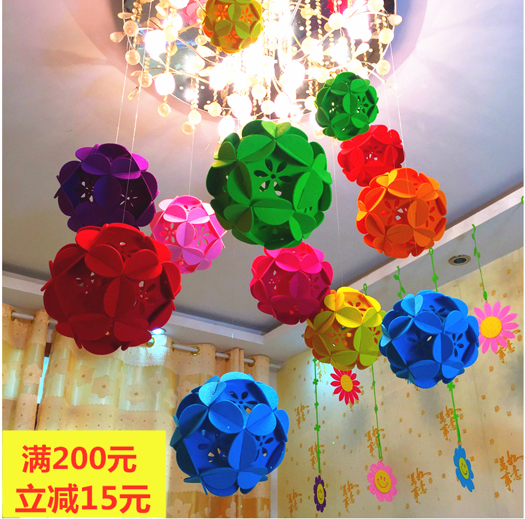 商场店铺庆典幼儿园走廊小学教室装饰空中挂件吊顶挂饰吊饰秀花球