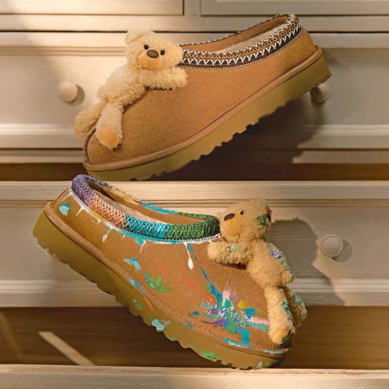 小熊玩偶雪地靴DIY涂鸦