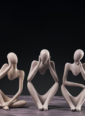 Nordic Style Thinker Statue Resin Figurine Office Home Decor