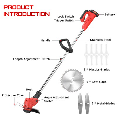 21V Electric Lawn Mower Cordless Household Grass Cutter Trim