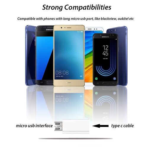 Long USB Type C Female To Micro USB Male Adapter Charging C