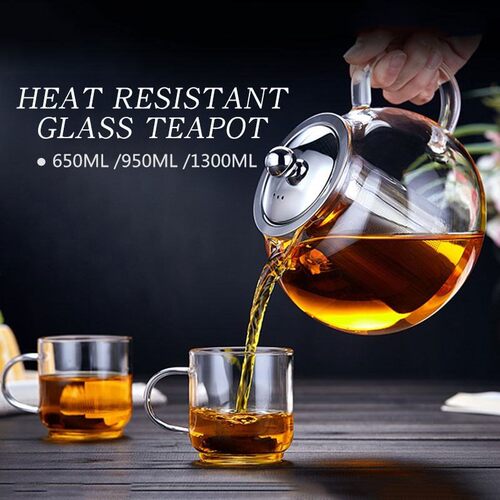Stainless Steel Glass-Teapot-Set-Loose-Leaf-Tea-Pot-Good-Ket