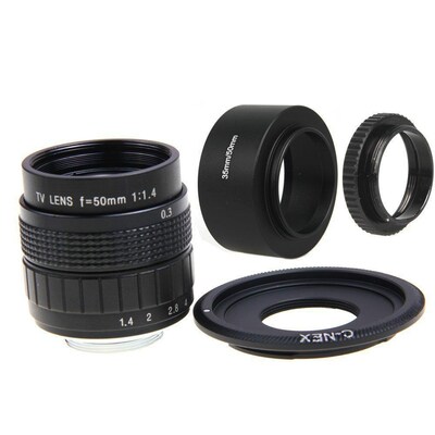 50mm F1.4  Movie Lens +C Mount +Lens Hood + Macro Ring