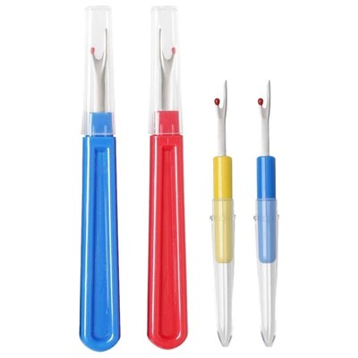 4-Piece Seam Ripper Kit, 2 Sizes of Plastic Sewing Needle Th