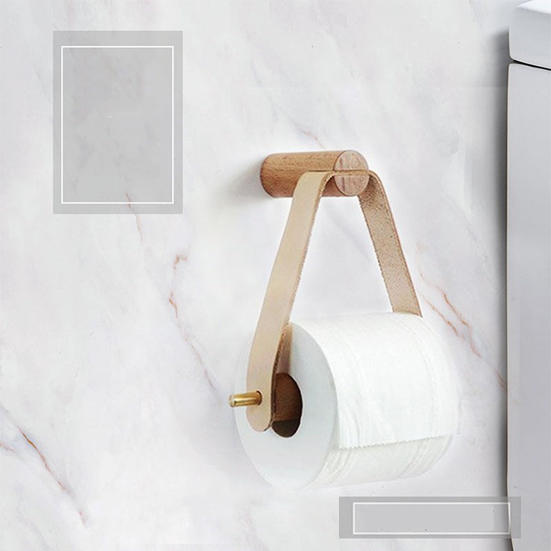 Retro Kitchen Vertical Paper Towel Rack Bathroom Toilet Wood-封面