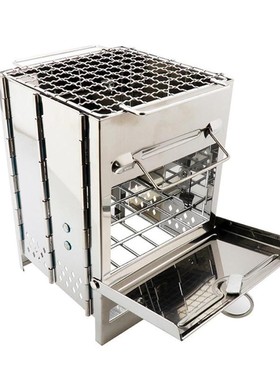 Portable Grill Rack Stainless Steel Stove Pan Camping Roaste