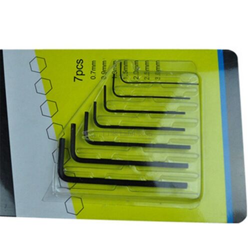 7pcs In 1 Hex Key Allen Wrench Set 0.7mm~3mm Metric Hand Too