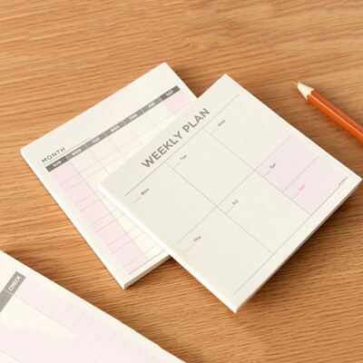 60 Sheets Desk moth weekly check list sticky notes memo pad