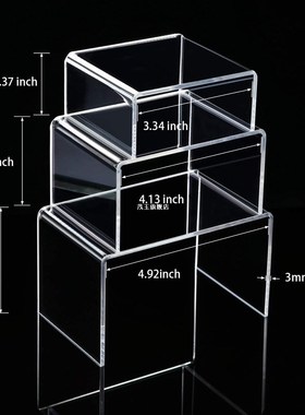 6PCS Clear Acrylic Display Risers Jewelry Display Riser Shel