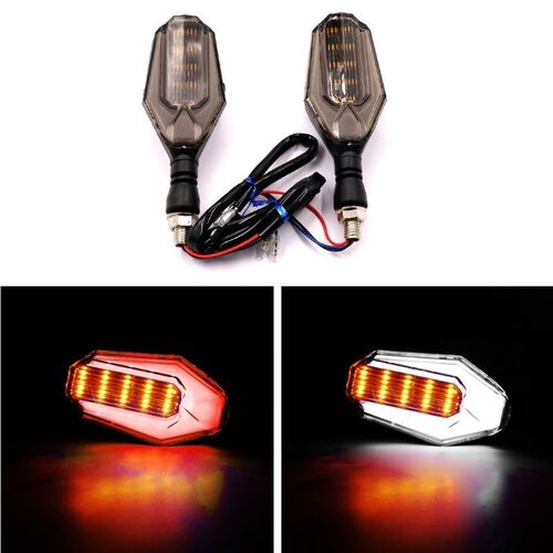 2Pcs 12v LED Motorcycle Turn Signal Light Running Lamp Brigh