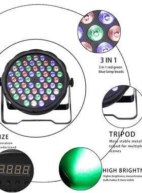 LED Flat Par 54x3W RGB Color Lighting Strobe DMX Controller