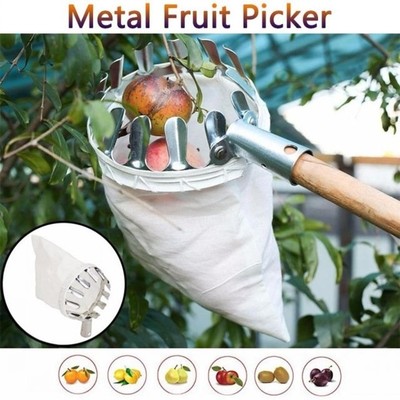1pcs Onvenient Metal Fruit Picker Orchard Gardening Apple Pe