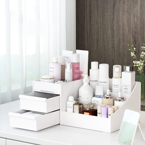 Plastic Makeup Storage Box Desk Organizer For Stationary Sto