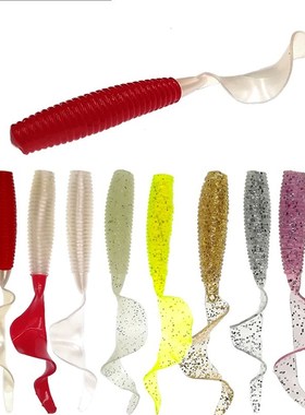 10Pcs Fishing Lure soft bait 55/65/75/85mm Worms Artificial