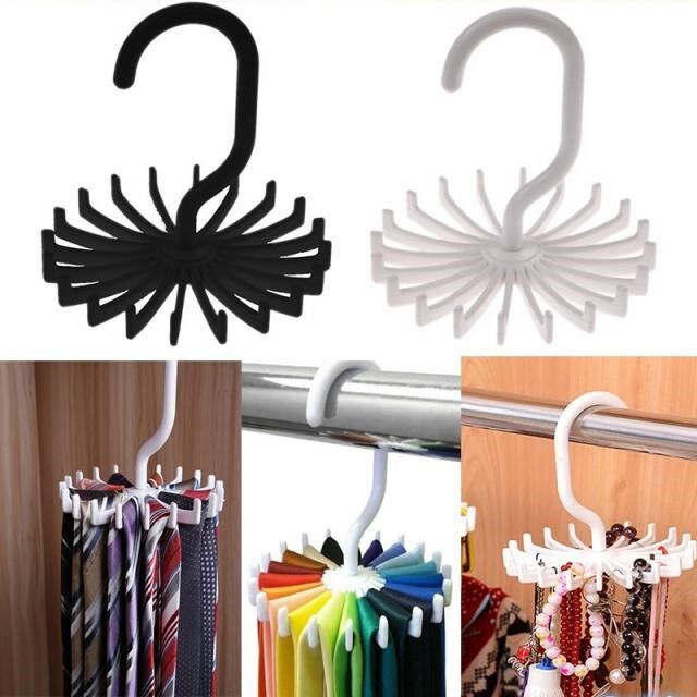 20 Shawl Tie Rack Holds Adjustable Tie Belt Scarf Hanger Hol - 实物图