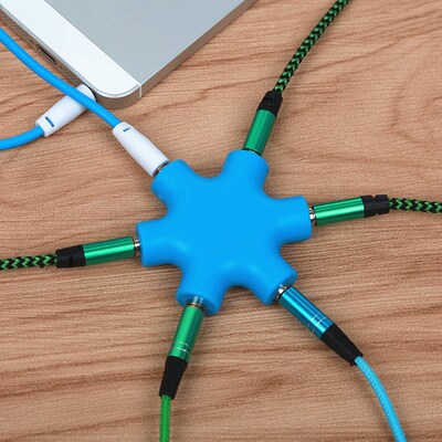 SIANCS 5 Way Port Aux Multi Headphone Earphone Audio Splitt