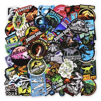 75 Pcs Jurassic Park Animal Dinosaur Stickers for Motorcycl