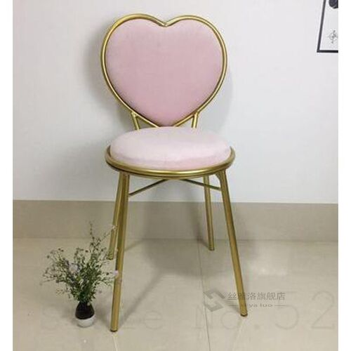 Nordic  dining chair wrought iron heart-shaped chair
