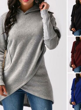 Women Long Sleeve Hoodie Sweatshirt Hooded Jumper Coat Pullo