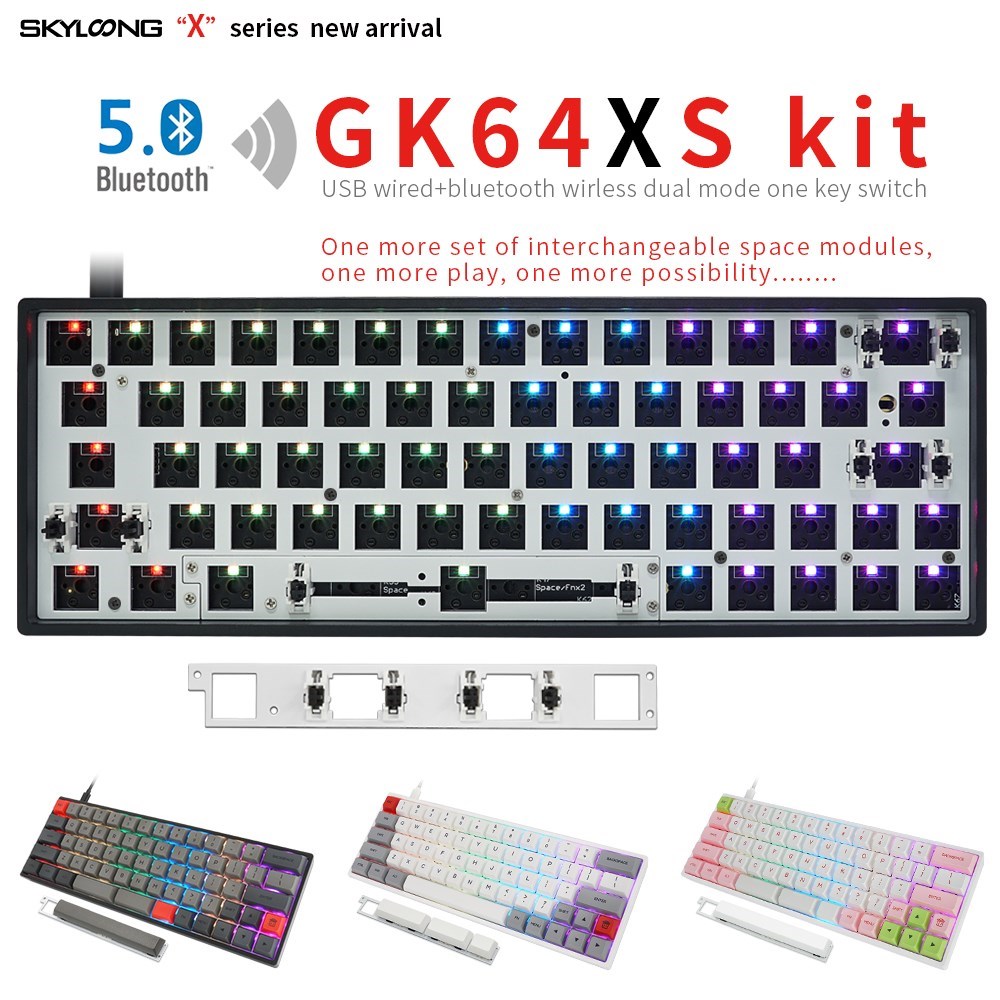 BGKP New arrival GK64XS KIT PCB  RGB GH60  60% 64KEYS HOT SW