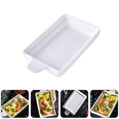 1Pc Ceramic Cheese Baked Rice Plate Baking Dessert Pan Bakin