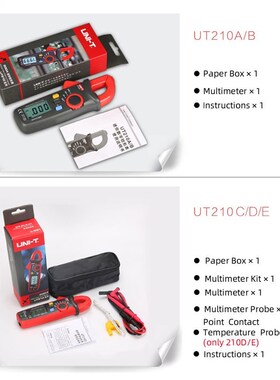 True RMS NI-T T210A/B/C/D/E mini multimeter digital clamp mu