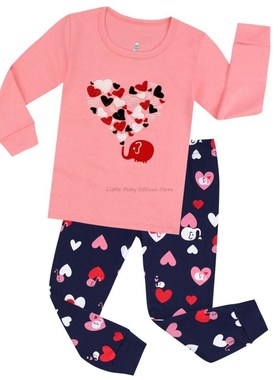 Baby Girls Lovely Heart Stich Pajamas Children Animal Cartoo
