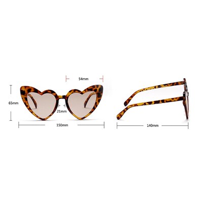 Heart Sunglasses Women brand designer  Eye Sun Glasses R