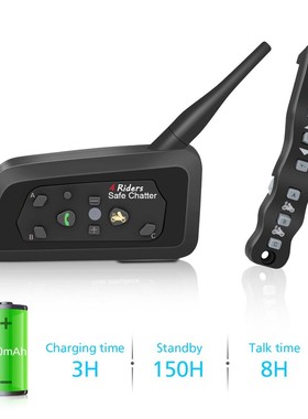 1pcs  A4 BT Interphone with Remote Controller for 4 Riders B