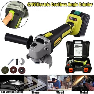 Cordless Angle Grinder 128V Lithium-Ion 1200W Battery Machin