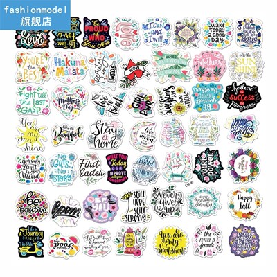 50pcs/pack Guitars Quotes Sticker Decals Phrases For Scrapbo