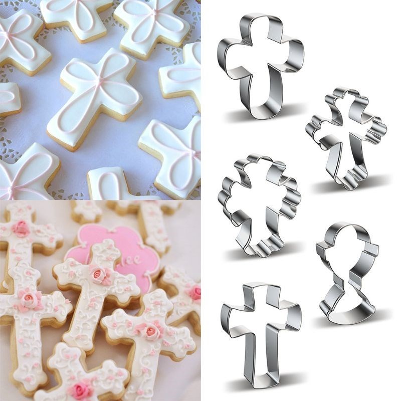 5 Styles Stainless Steel Cookie Cutter Mold Cross Biscuit Mo
