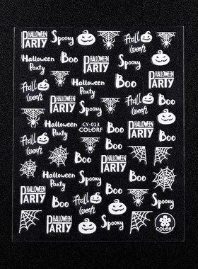 1 Sheets 3D Nail er Festive Glow Nail Art ers Halloween Bat