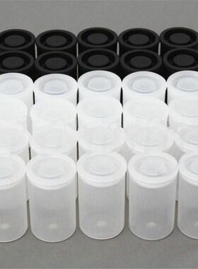 10pcs Plastic Empty Black/White Bottle 35mm Film Cans Canis