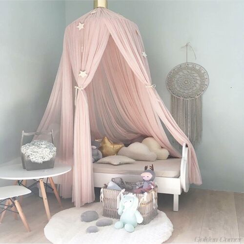 Net with Stars Hanging Tent Baby Bed Crib Canopy Tulle Curta