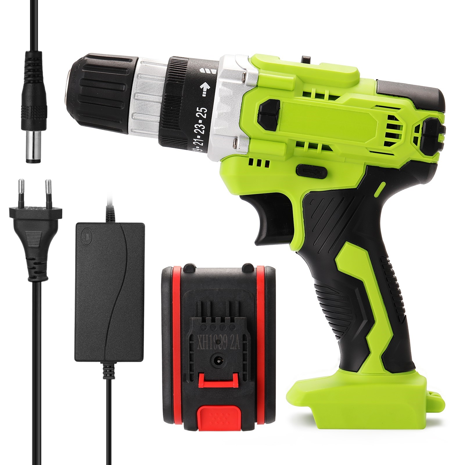 21V Electric Cordless Drill High-power 1pc/2pc Lithium Batte