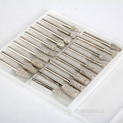 Raizi 20 Pcs Vacuum Brazed Diamond Burs Drill Bits Set For G