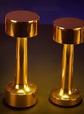 Vintage Bar Table Lamps Gold Chargeable Led Night Lights Bed