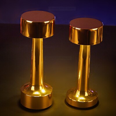 Vintage Bar Table Lamps Gold Chargeable Led Night Lights Bed