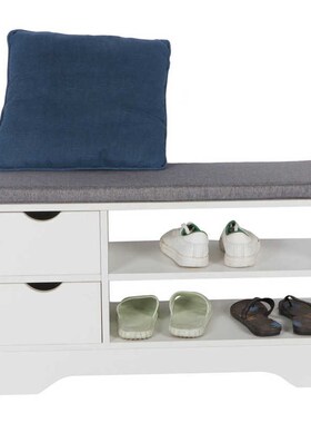 Shoes Bench Double Layer Storage Cabinet with 2 Drawers 适用