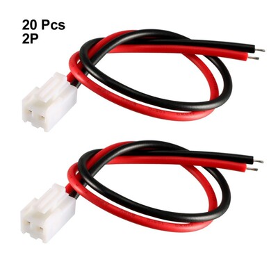 UXCELL 20pcs/lot 20cm 3.96mm Pitch Female Connector 2Pin Plu
