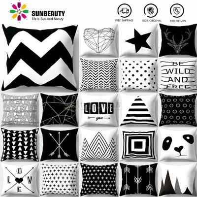 SNBEATY Decorative Throw Pillow Covers Black And White Cushi