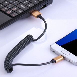Retractable Spiral Charger Data Cable Anti Wind Helix Cable