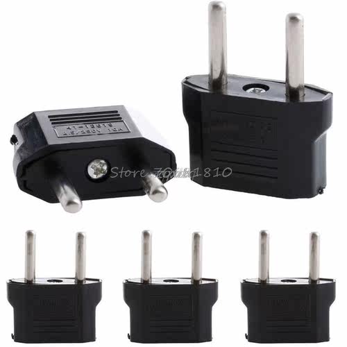 5Pcs US USA to EU European Euro Travel Charger Adapter Plug