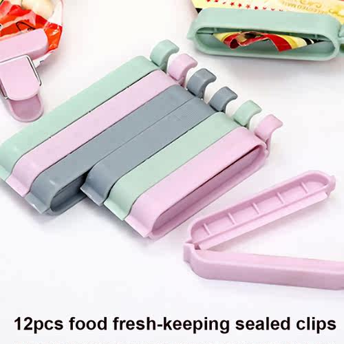 12Pcs Food Sealing Clips Plastic Snacks Bag Sealer Multiple