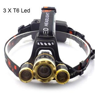 Super Bright 3*T6 LED Headlamp Zoomable Focus Frontale LED H