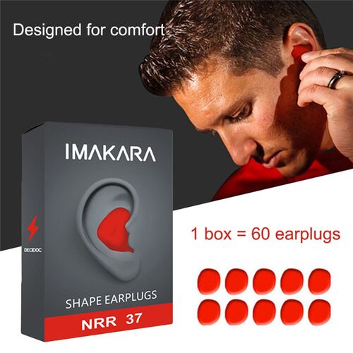 60Pcs/Set Moldable Shaped Anti Noise PU Earplugs Aid Sleep